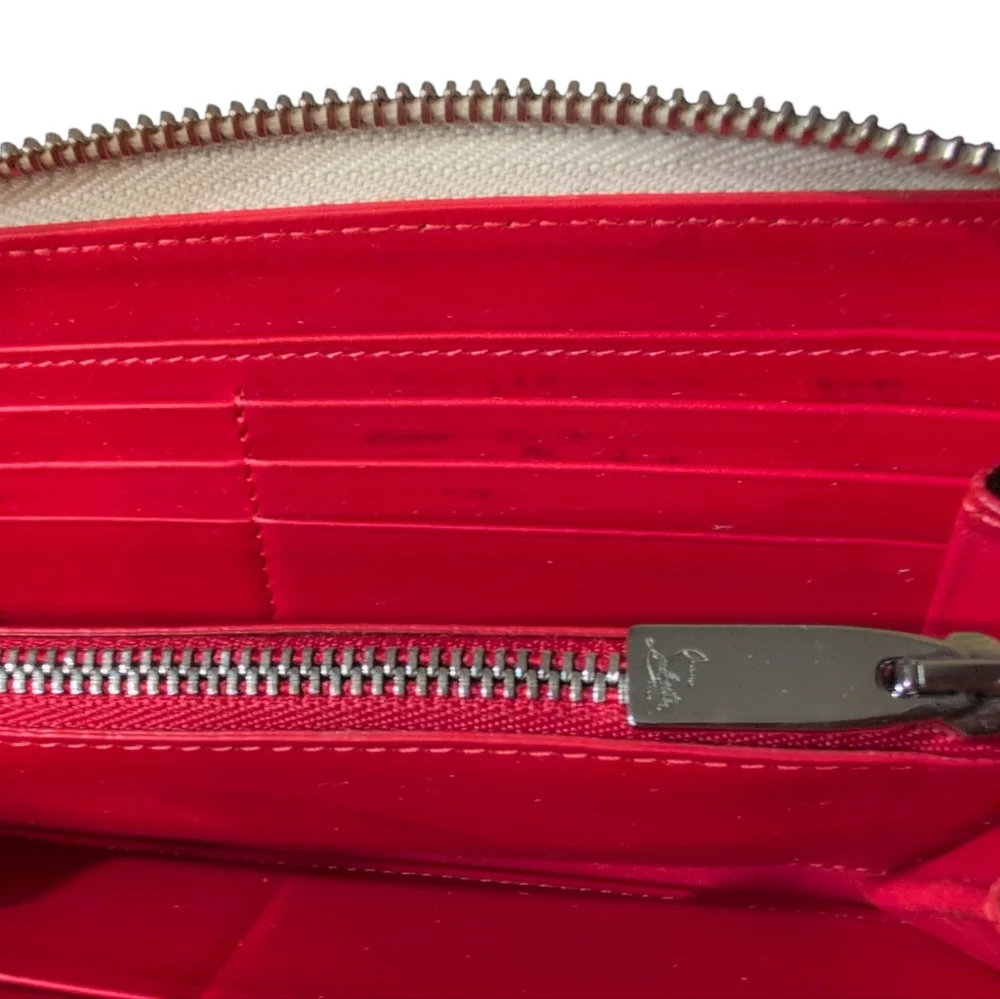 Christian Louboutin Cream Studded Preloved Long Zip Wallet Well Made - Picture 7 of 15
